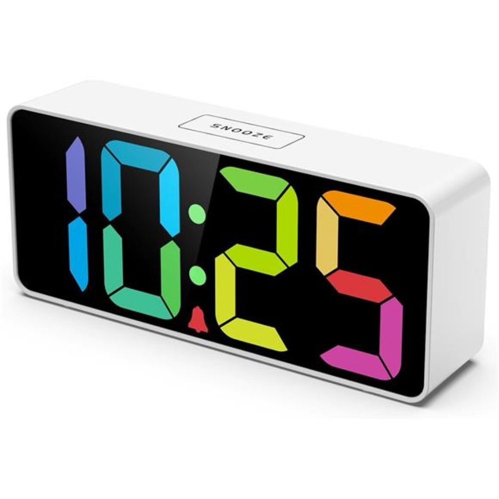 7.5 Inches Large Digital Alarm Clock for Seniors & Kids, 0-100% Dimmable Display